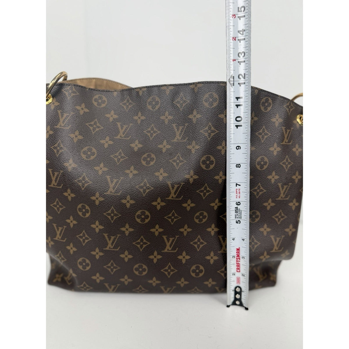 Louis Vuitton Graceful PM Tote Shoulder Bag Brown Monogram Coated Canvas 2017 F3