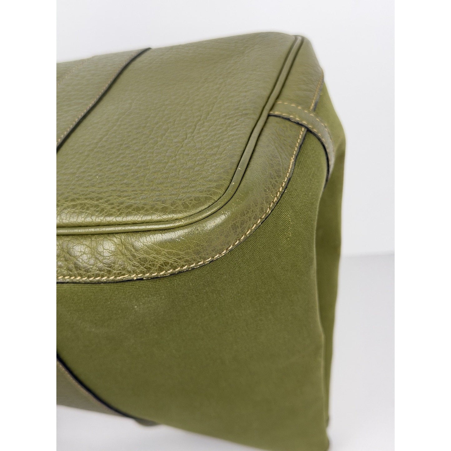 Hermes Garden Party 36 PM Tote Bag Olive Green Canvas and Leather 2006 C1