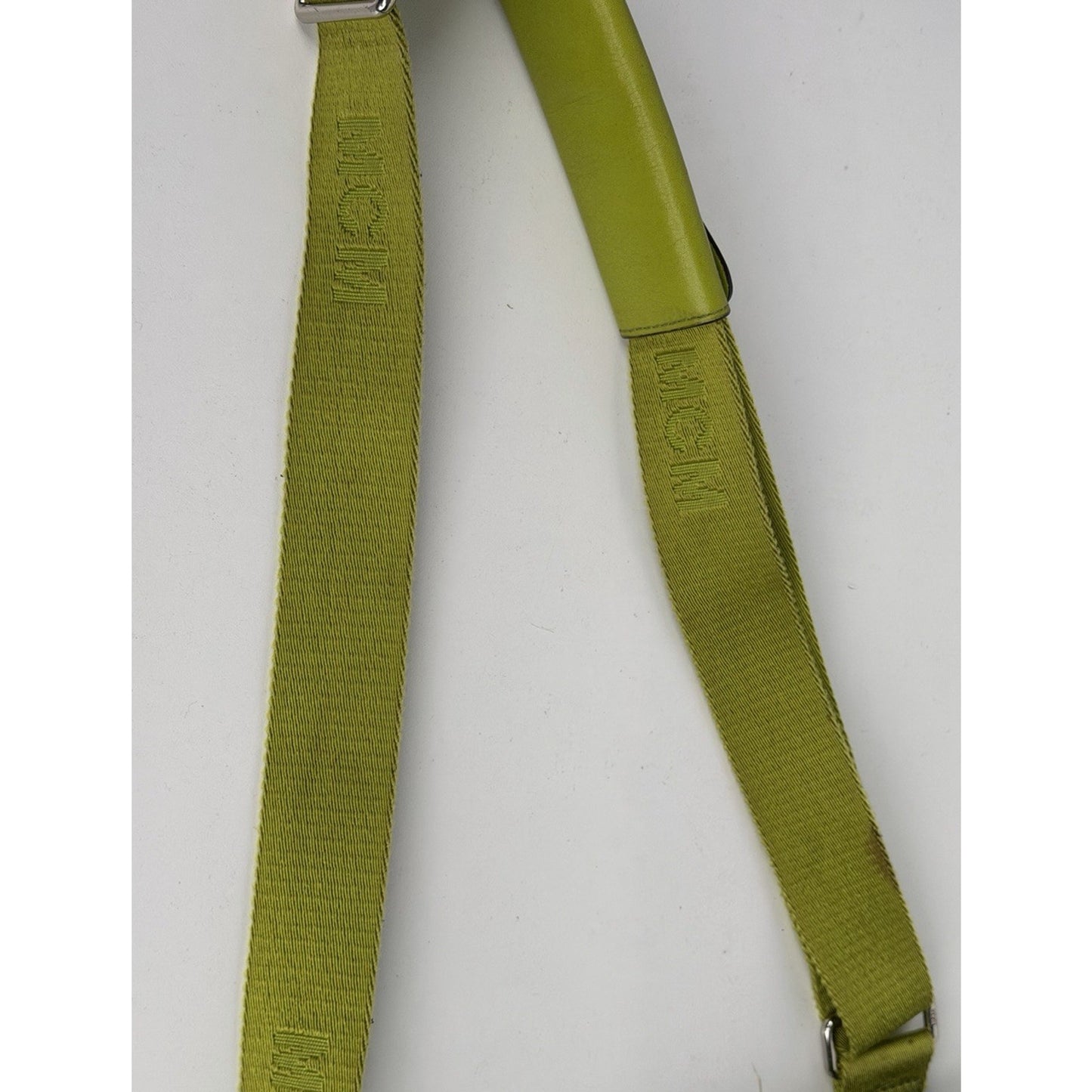 MCM Messenger Crossbody Bag in Neon Green Visetos Monogram Leather S-15