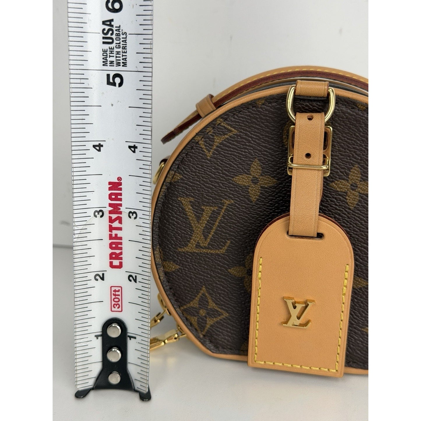 Louis Vuitton Mini Boite Chapeau Monogram Coated Canvas&Leather Name Tag NFC B5