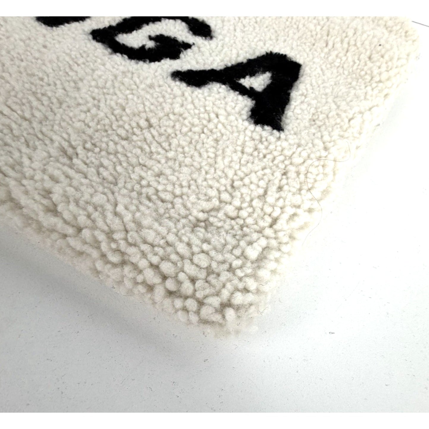 Balenciaga Shearling Pouch Clutch in White Color Silver HW S06