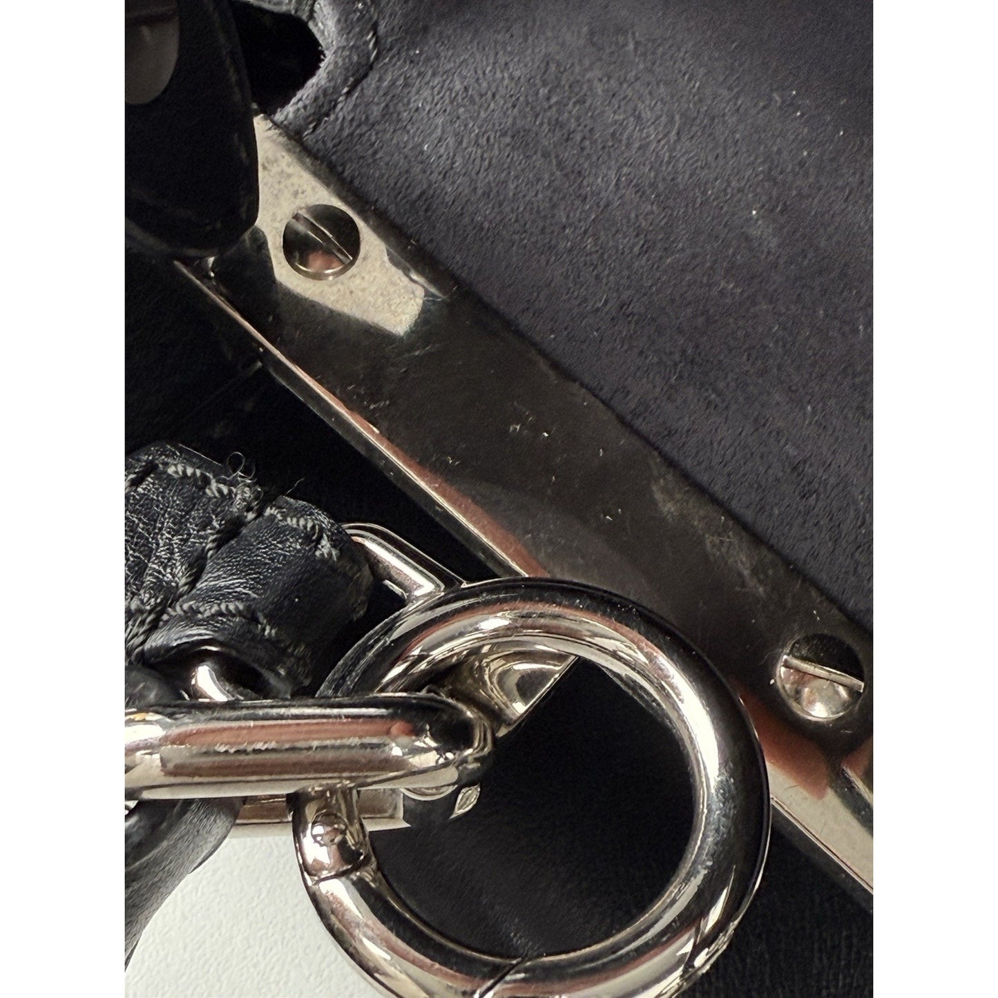 Fendi Peekaboo Large Black Leather Top Handle Women's Bag
