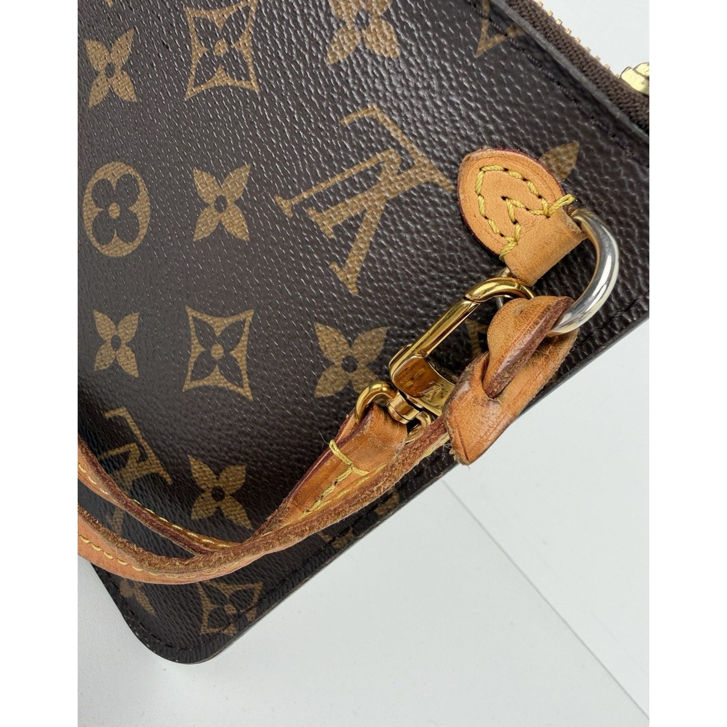 Louis Vuitton Neverfull MM Pochette Bag in Brown Monogram Coated Canvas 2017 S11