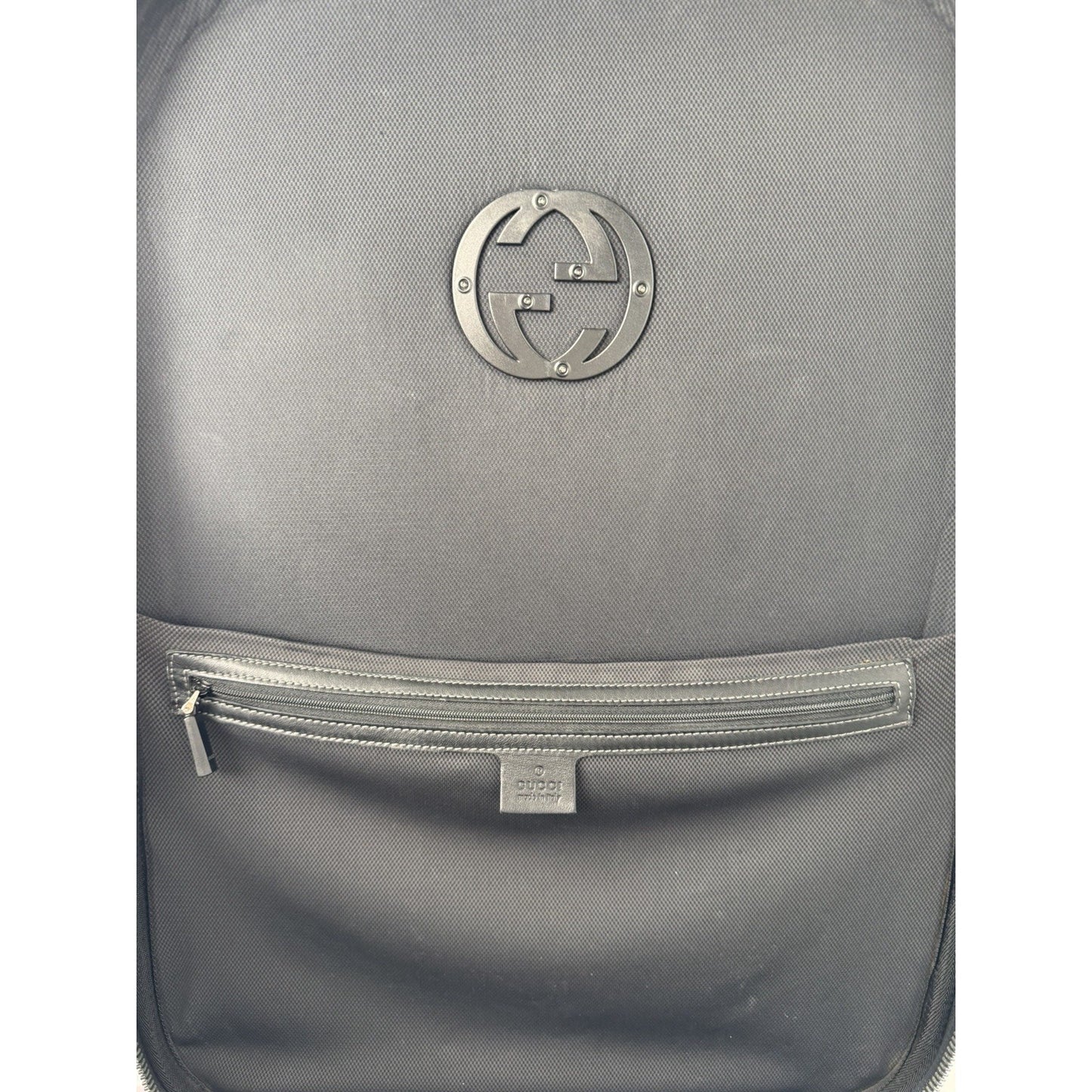 Gucci Interlocking G Hard Shell Rolling Carry-On Suitcase in Black