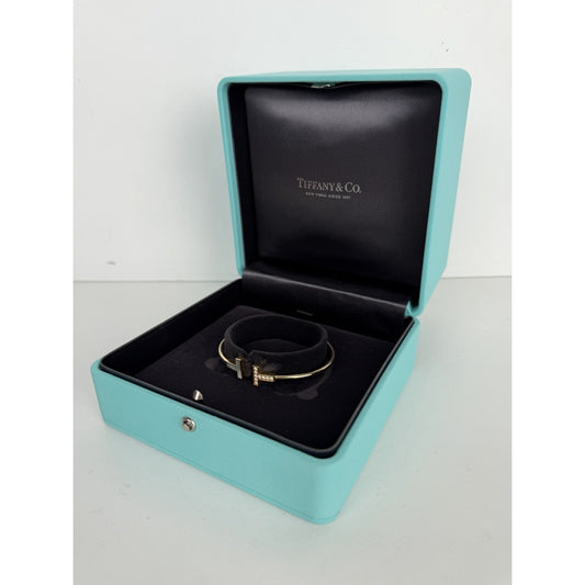 Tiffany & Co. T-Wire Bracelet in 18k Yellow Gold with Mother-of-Pearl & Diamonds