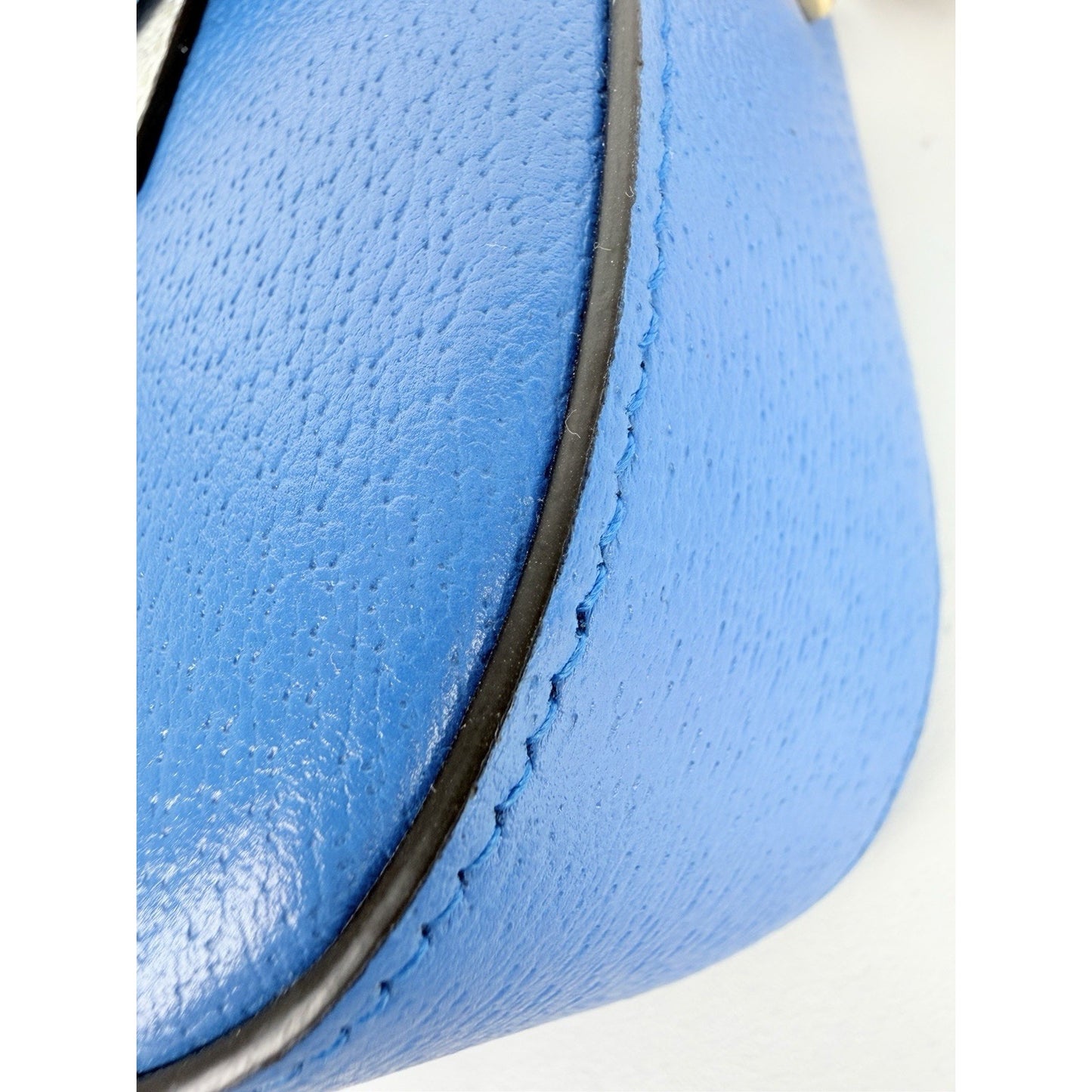 Gucci x Adidas Horsebit Small in Blue and White Leather Shoulder Bag 1955 S10