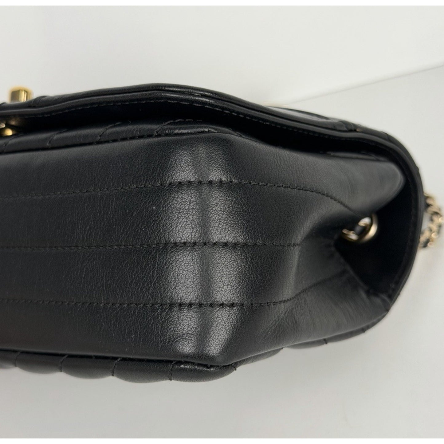 Chanel Flap Bag Chevron Statement Mini in Black Calfskin Leather 2019 C6