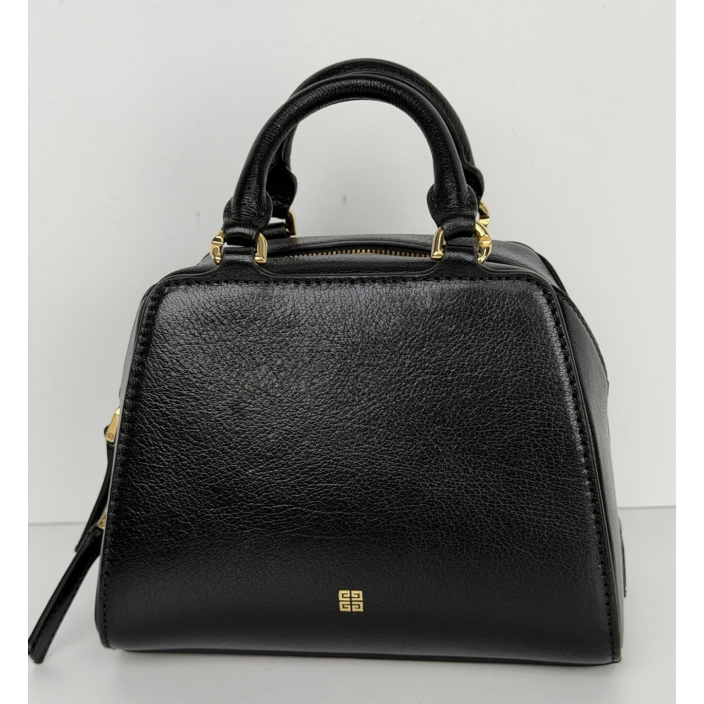 Givenchy Nano Antigona Cube Top Handle Bag in Black Shiny Leather