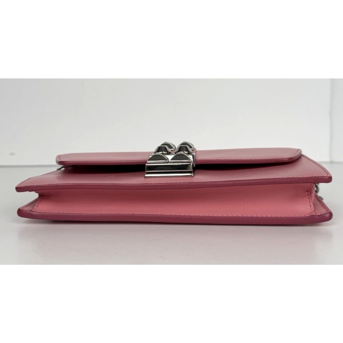 Prada City Elektra Crossbody Wallet on Chain Bag Mini in Pink Calfskin Studded S