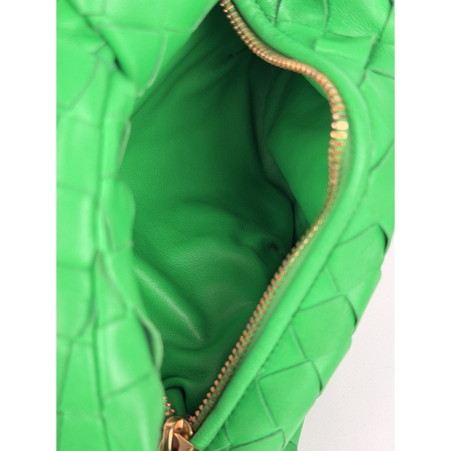 Bottega Veneta Mini Jodie Bag in Parakeet Green Intrecciato Woven Leather S10