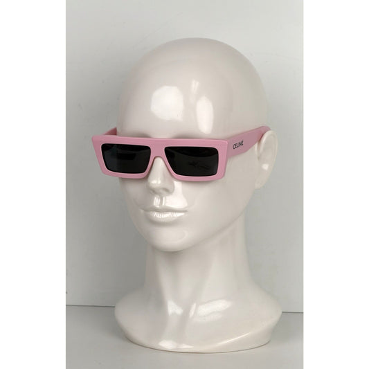 Celine Monochroms Rectangular Sunglasses in Glossy Pink Acetate Frame