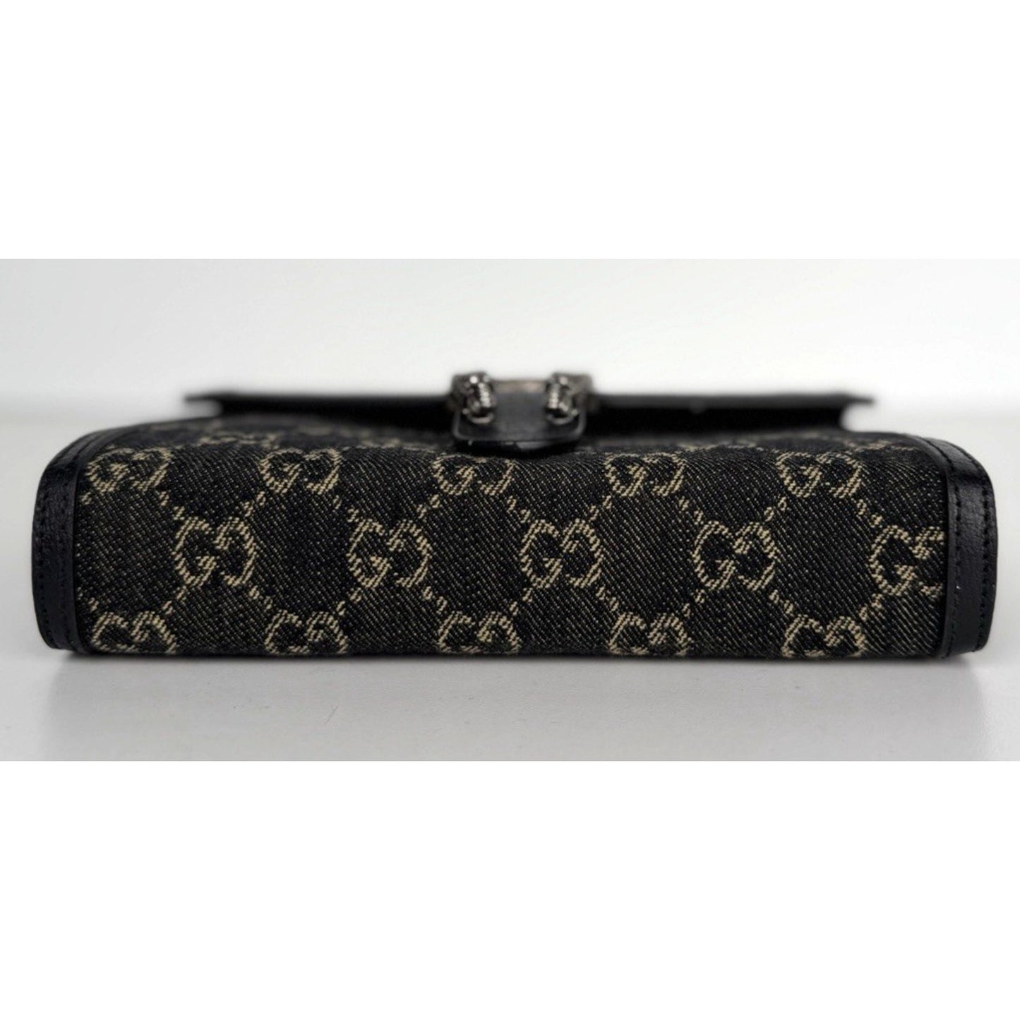 Gucci Dionysus Wallet Bag Mini on Chain in Black GG Supreme Denim Canvas S17