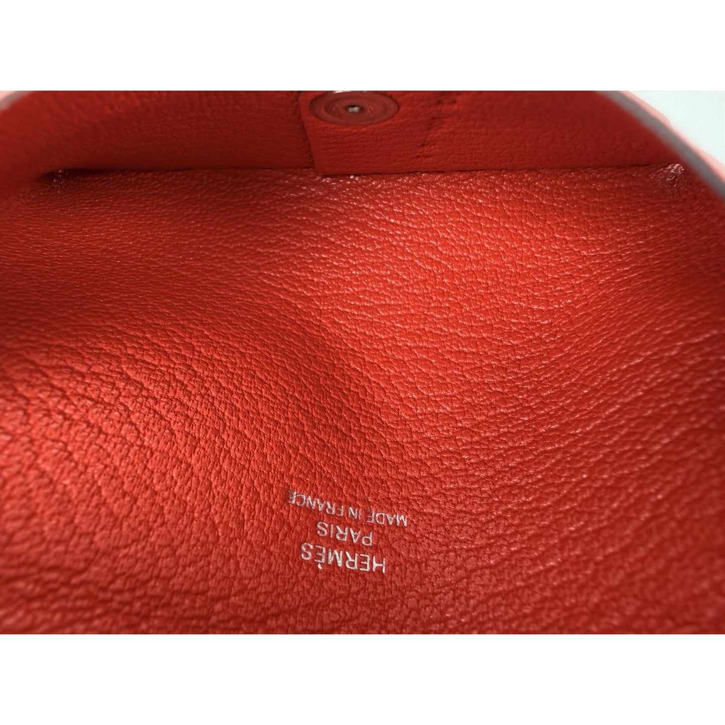 Hermes Chevre Mysore Calvi Red Card Case in Grained Leather 2021
