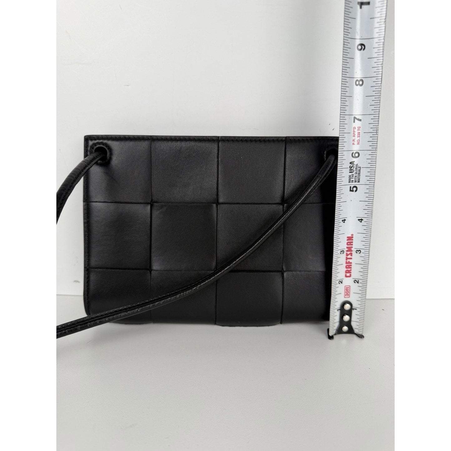 Bottega Veneta Cassette Pouch on Strap Bag Mini Black Intrecciato Leather NFC S5