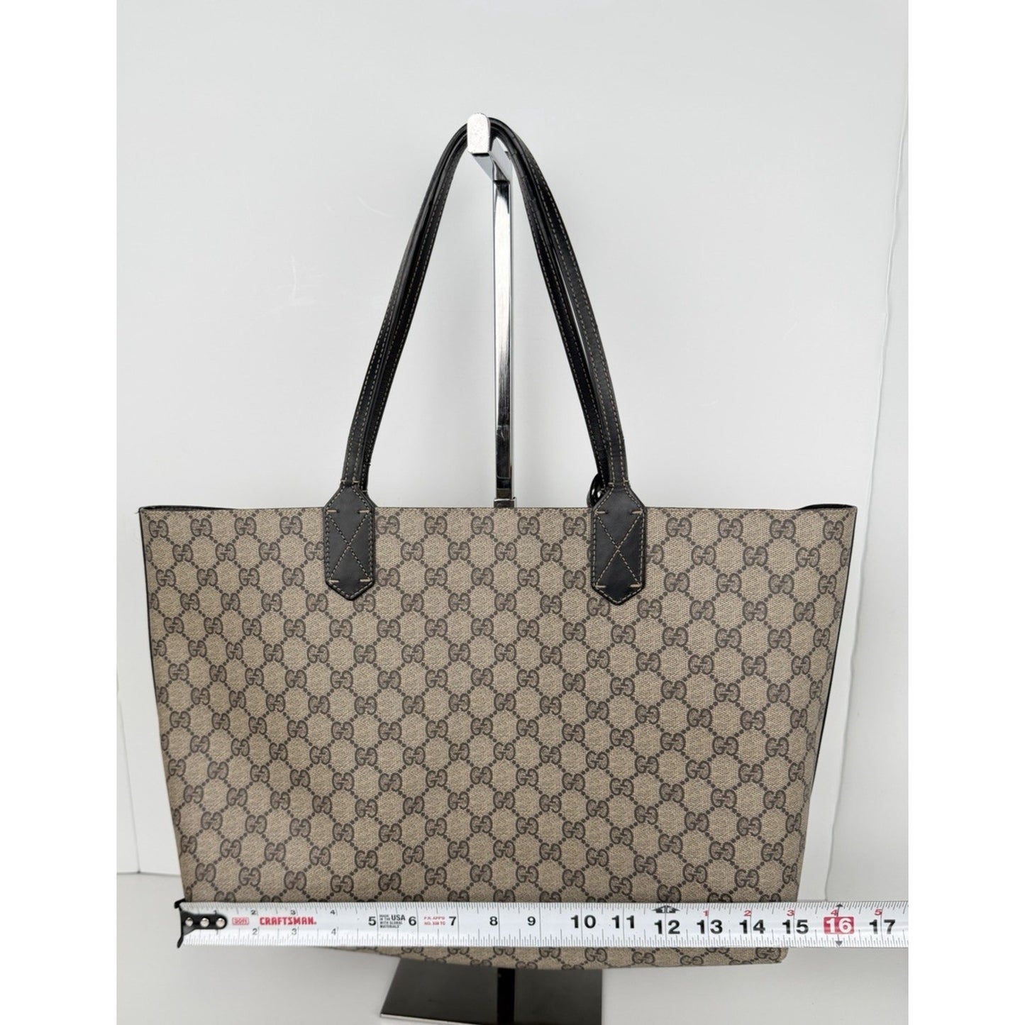 Gucci GG Monogram Coated Canvas Reversible Tote Black S