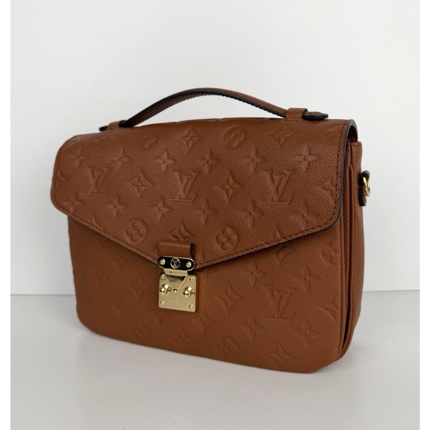 Louis Vuitton Pochette Metis Bag in Cognac Monogram Empreinte Leather NFC B-4