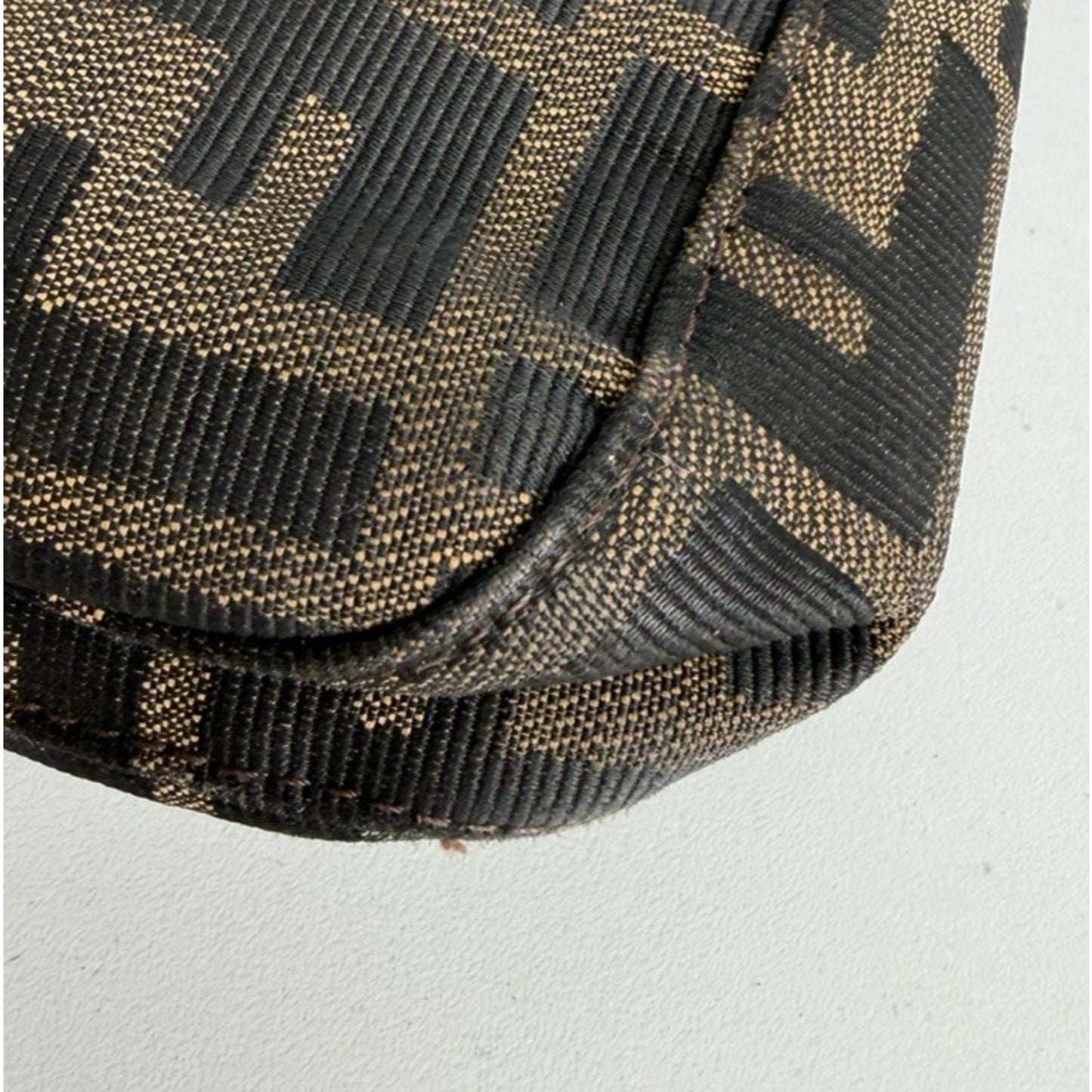 Fendi Zucca Mini Mamma Baguette Shoulder Bag in Brown FF Logo Canvas S