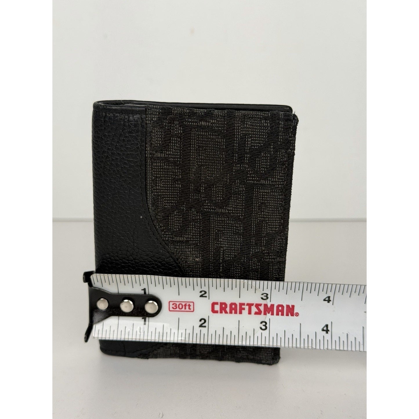 Dior Saddle Vertical Bifold Card Holder in Black Grained Leather 2023