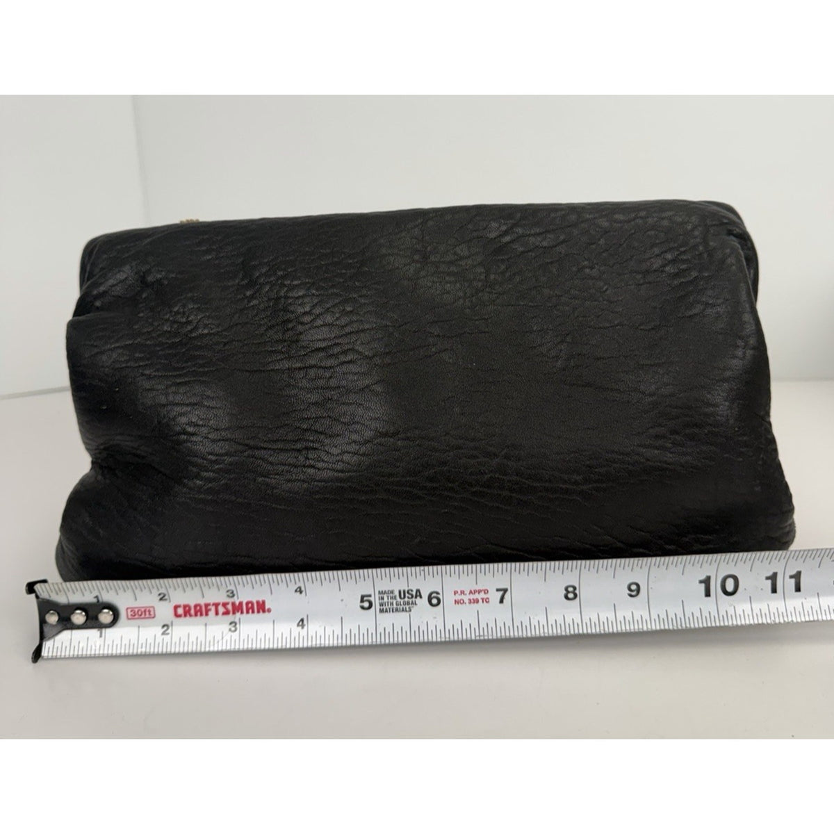Saint Laurent Large Clutch in Nero Crafted Grained Leather Gold-Tone Hardware F3