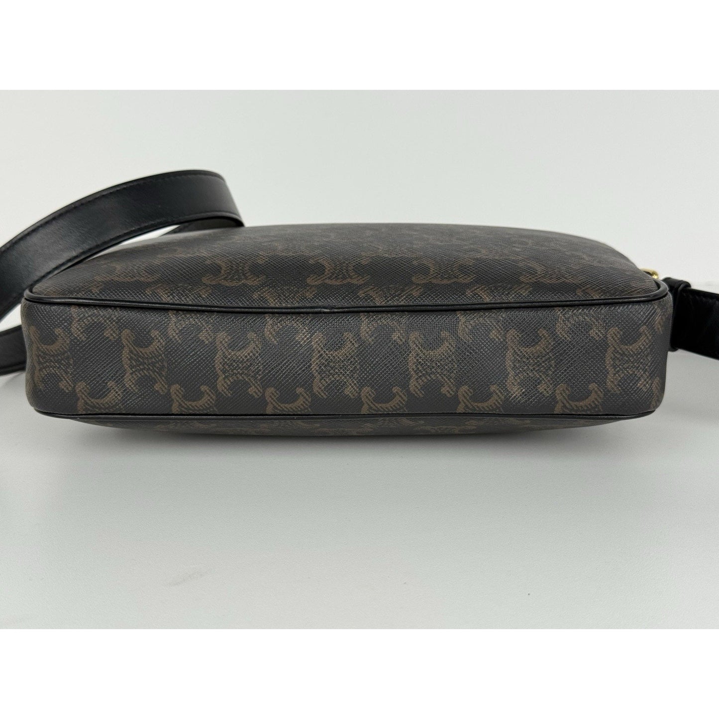 Celine Shoulder Bag Messenger Logo Print Triomphe Leathe