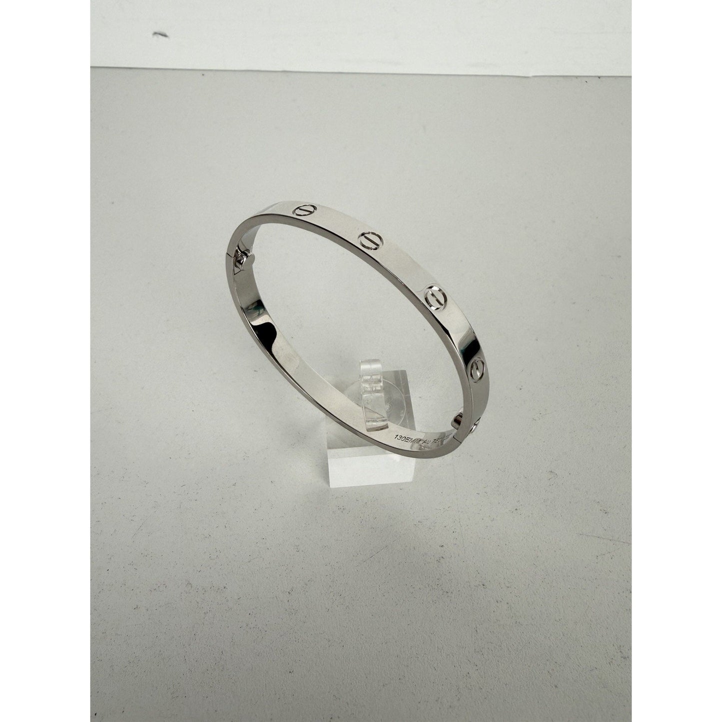 Cartier Classic Love Bracelet in 18K White Gold Featuring The Iconic Screw Motif