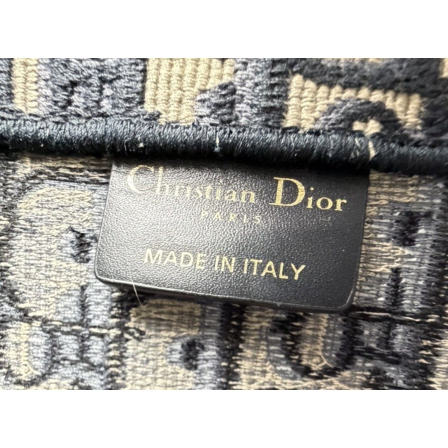 Christian Dior Oblique Book Tote Large Bag in Blue Beige Embroidered Canvas B9