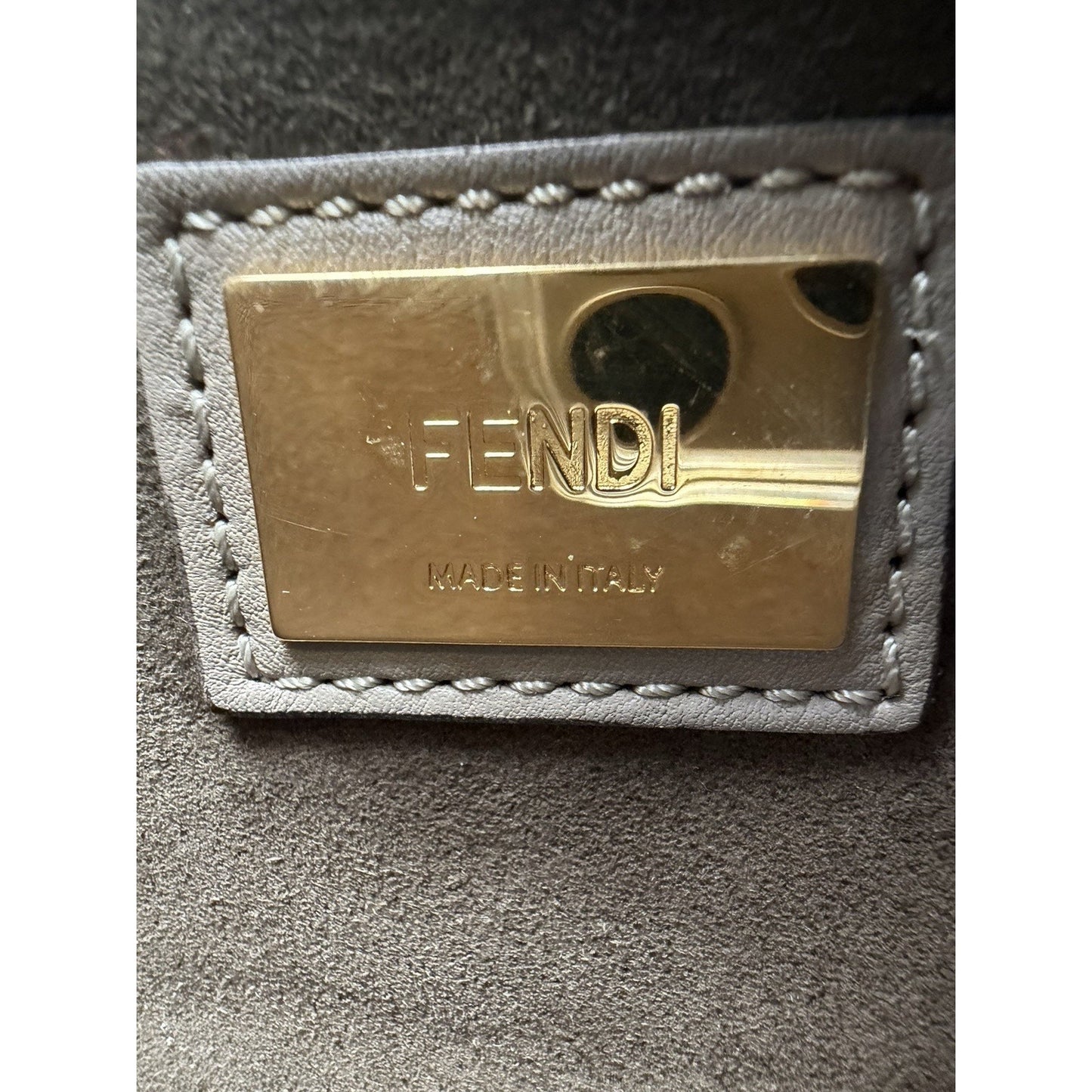 Fendi Vitello Peekaboo Seta Plexiglass Tortoise Medium Satchel Bag Leather D5