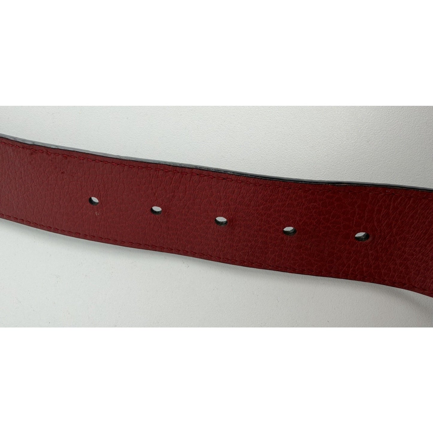 Gucci Reversible Leather Belt Textured Black Gold-Tone GG buckle 85/34 K1