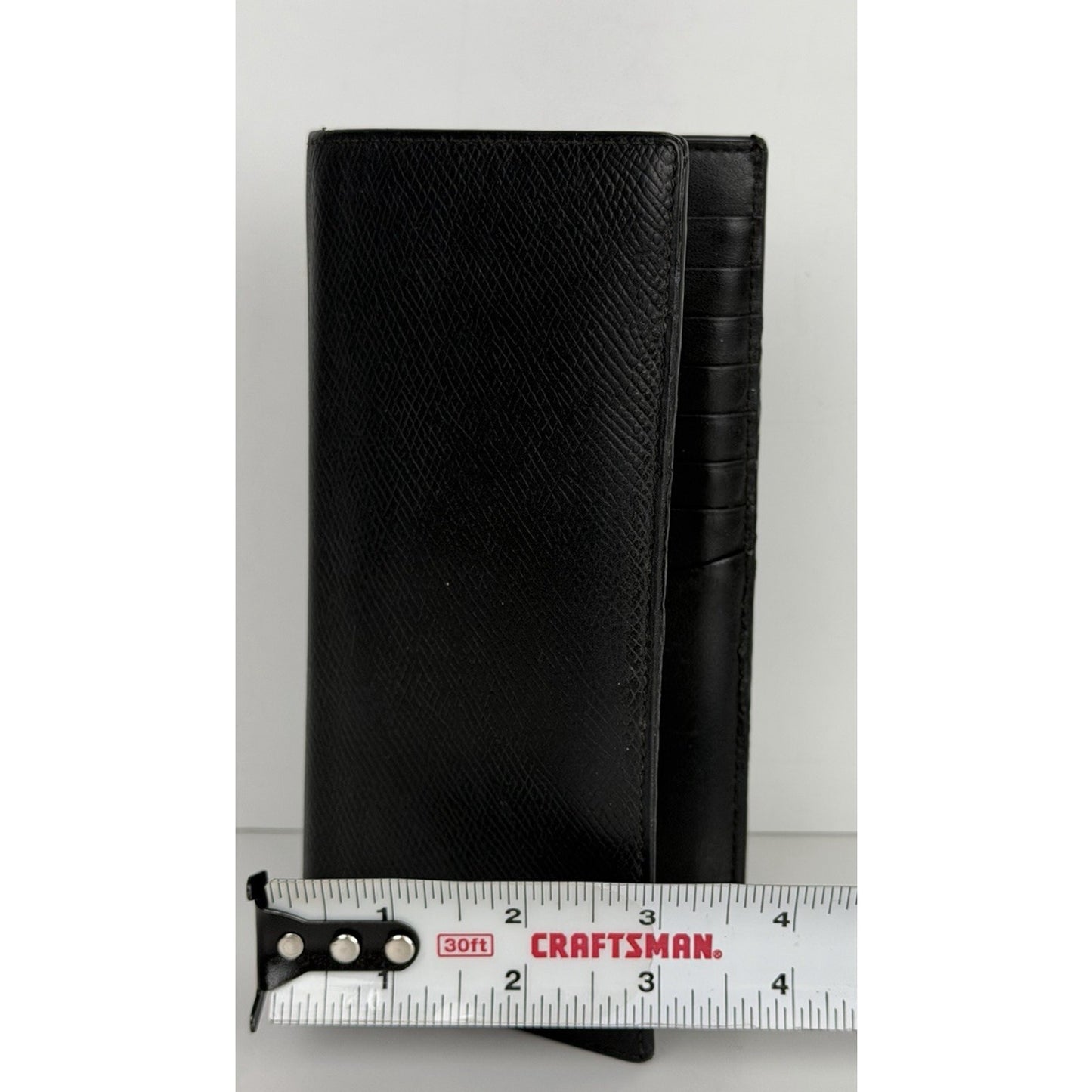 Celine Long Bifold Wallet Grained Calfskin Leather Black K1