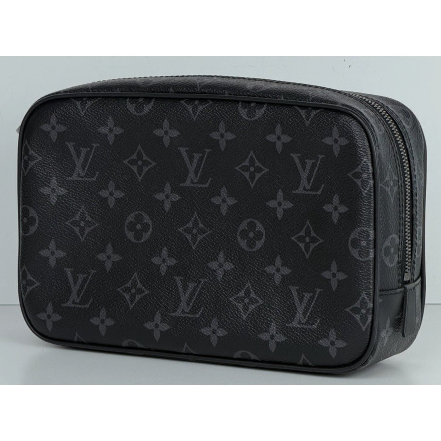 Louis Vuitton Monogram Eclipse Toilet GM Pouch Bag in Black Coated Canvas NFC S