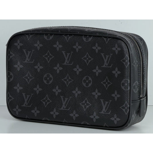 Louis Vuitton Monogram Eclipse Toilet GM Pouch Bag in Black Coated Canvas NFC S