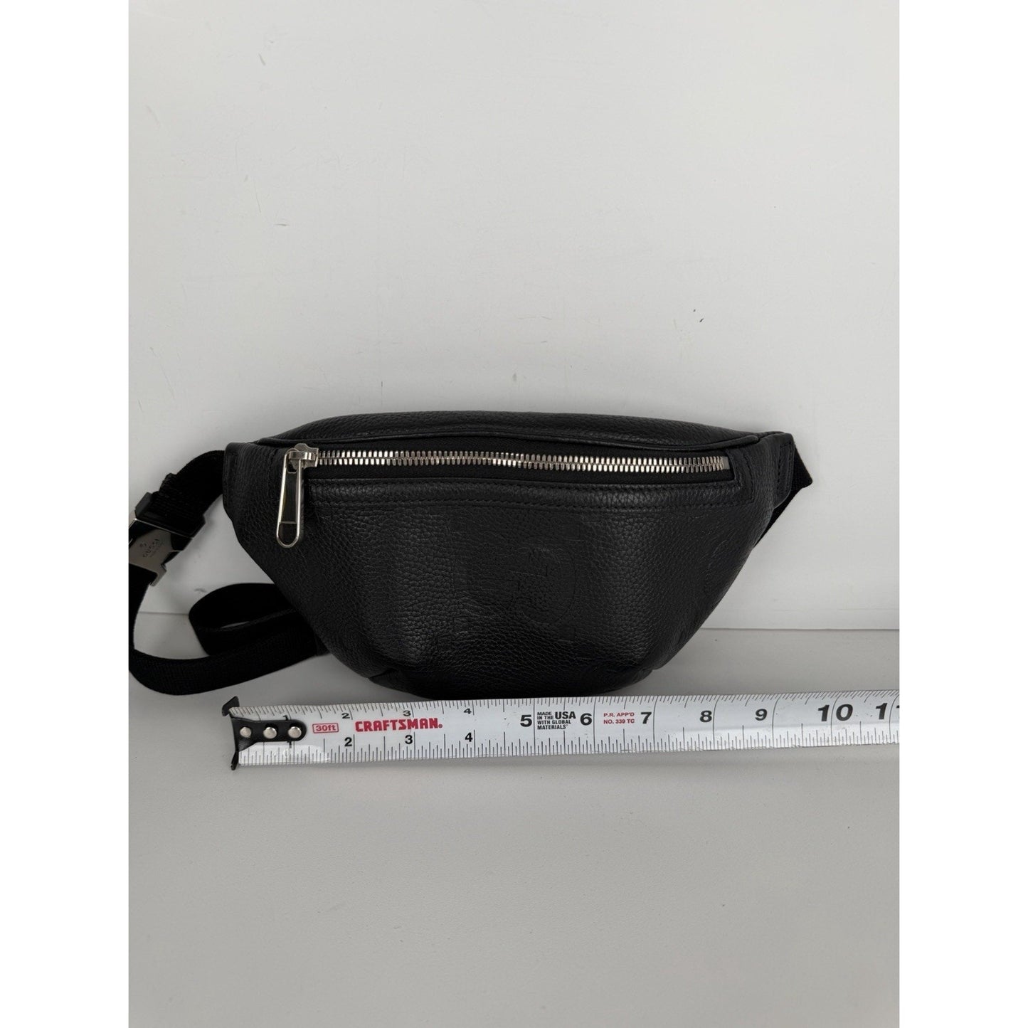 Gucci Embossed Jumbo GG Belt Bag Small in Black Piuma Calfskin Leather S