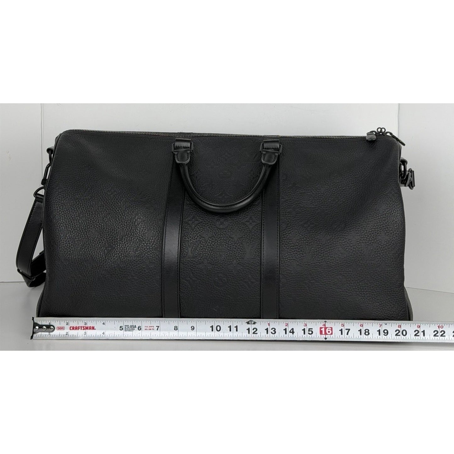 Louis Vuitton Keepall Bandouliere 50 Bag in Black Grained Leather NFC S