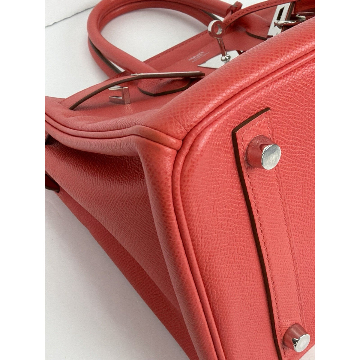 Hermes Birkin Handbag 30 in Orange Field Epsom Leather Silver Hardware 2012 C2