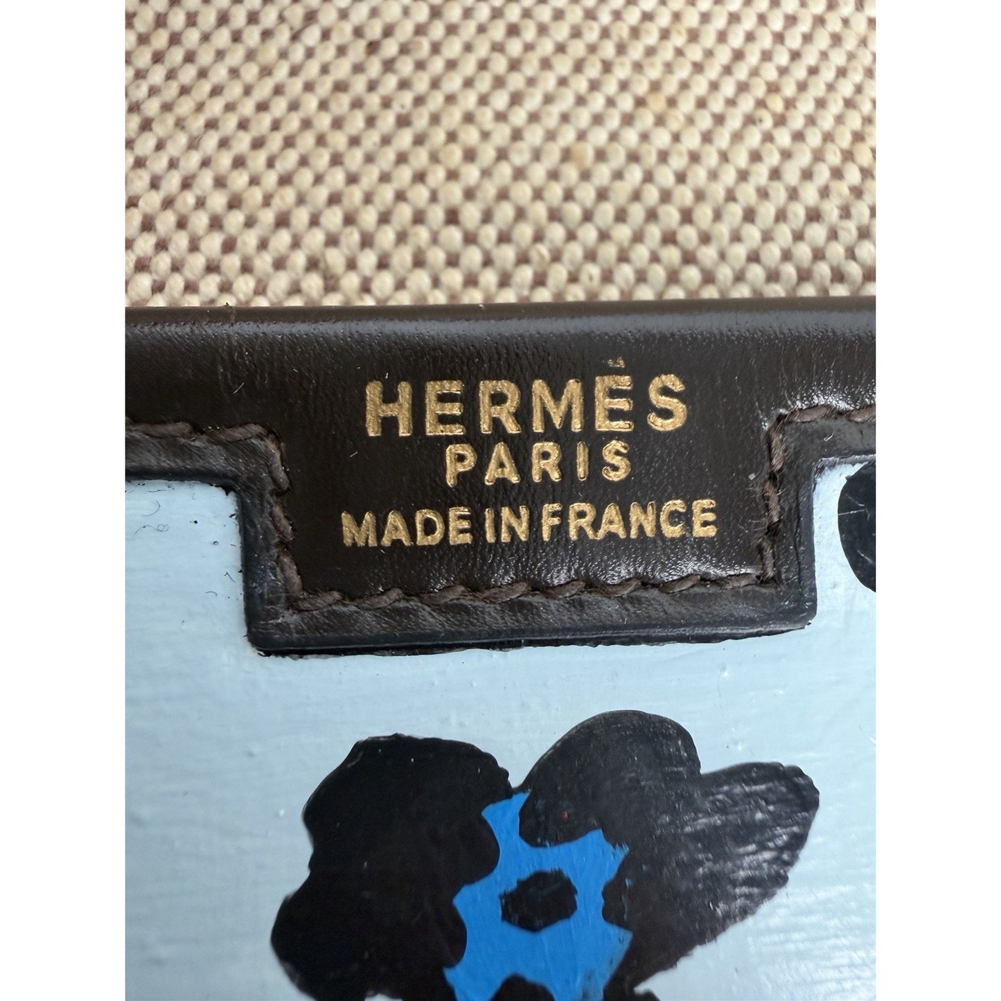 Hermes Vintage Handbag Leather Clutch with Leopard Print Design 1978 B1