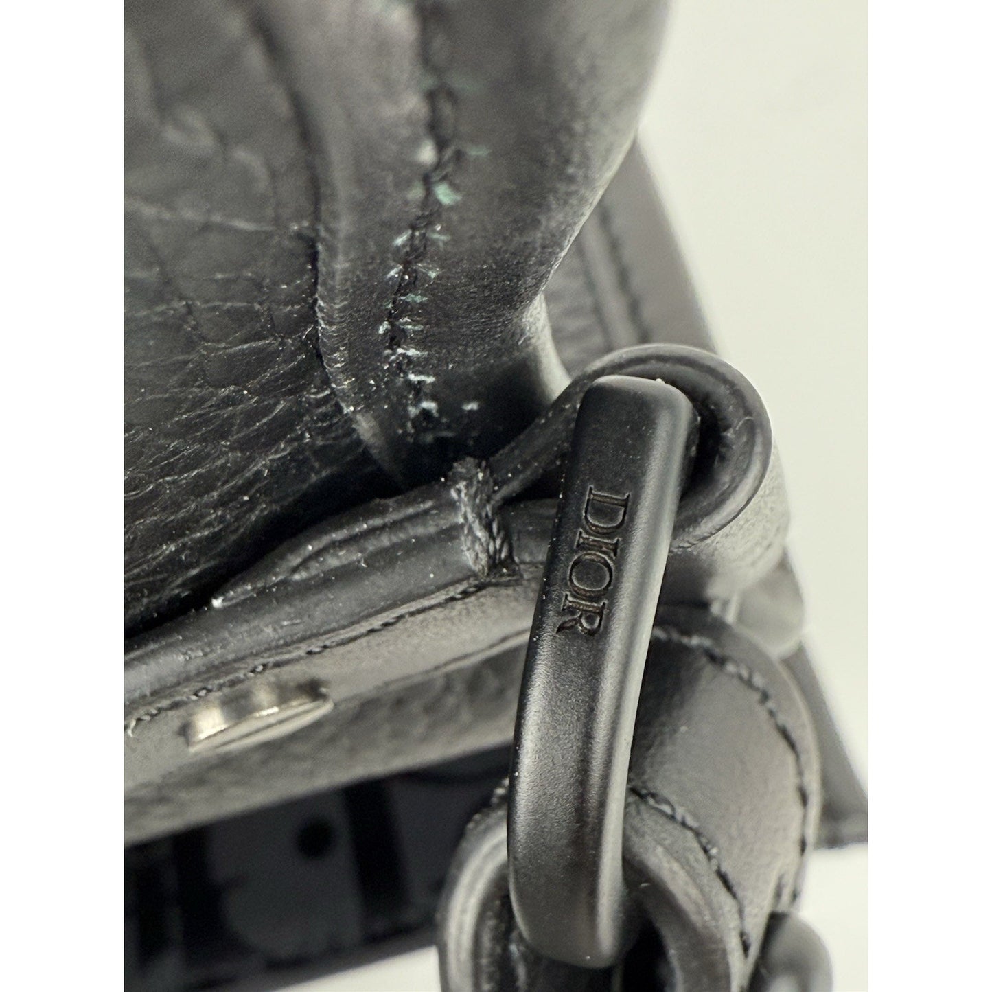 CHRISTIAN DIOR Gallop Flap Black Leather [Mini] Messenger Bag