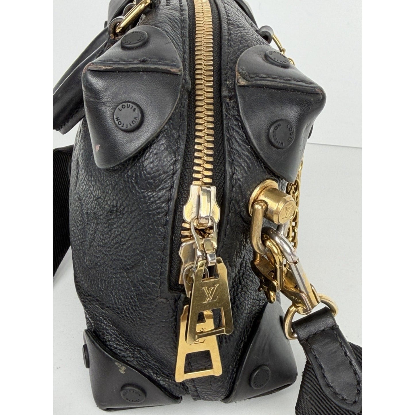 Louis Vuitton Petite Malle Souple Handbag Black Empreinte Leather 2020 S18