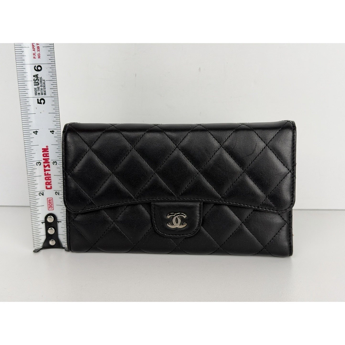 CHANEL Quilted Large Gusset Trifold Flap Wallet Black Leather (2012-2013)