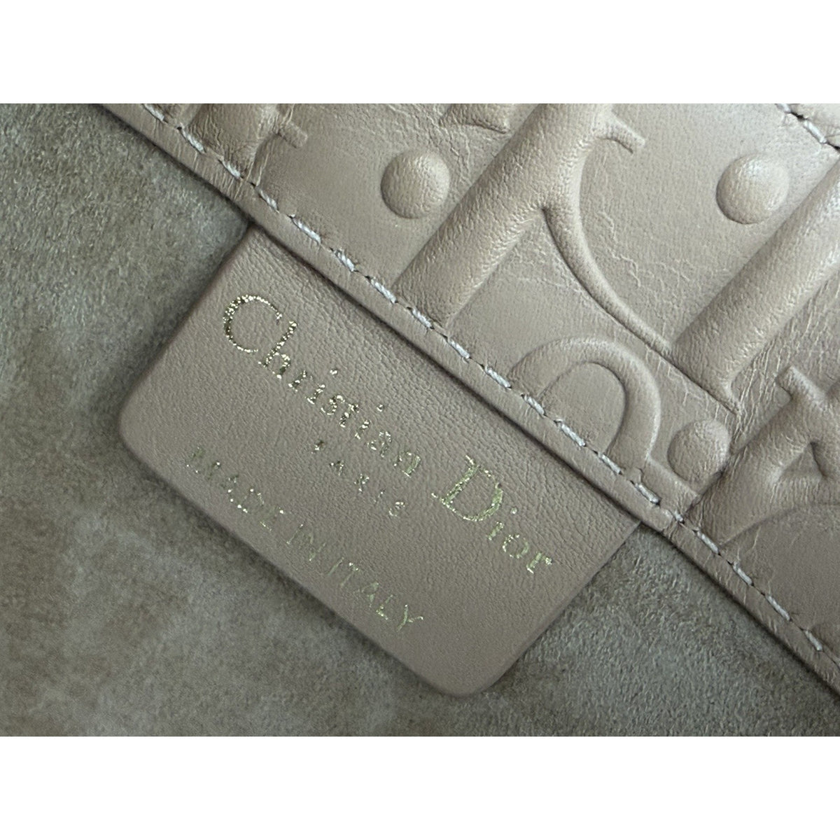 Christian Dior Oblique Medium Book Tote Bag in Beige Embossed Leather 2020 E2