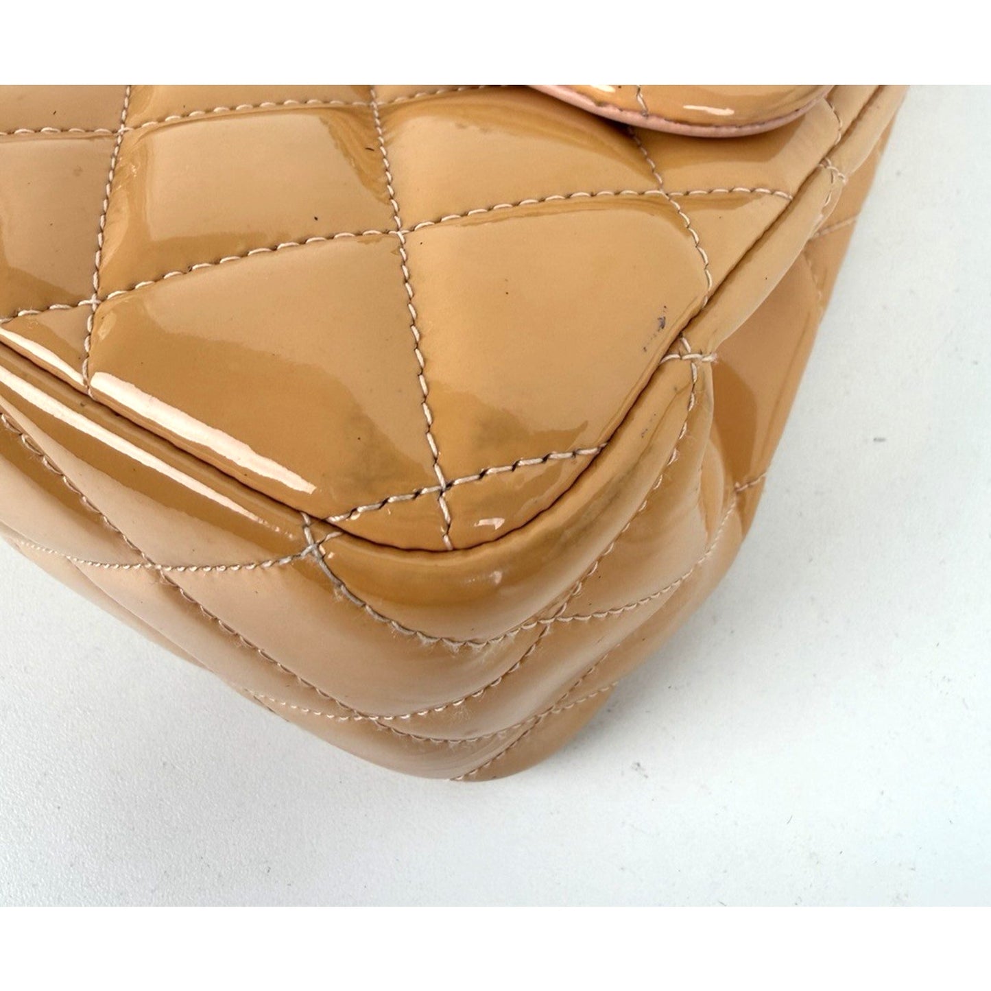 Chanel Classic Double Flap Jumbo Bag in Shiny Orange Patent Leather 2011 D1