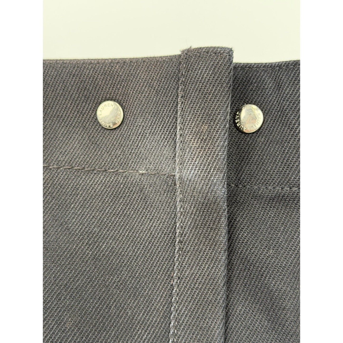 Saint Laurent Rive Gauche Tote Bag Small in Black Canvas and Calfskin S11