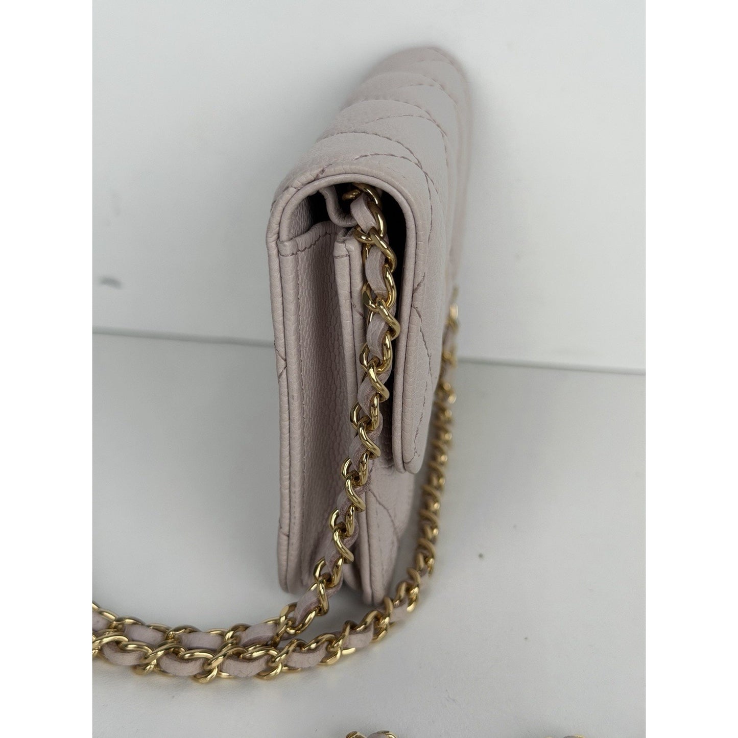 Chanel Miss Coco Clutch Chain Light Purple Quilted Caviar Leather 2021-2022 B1