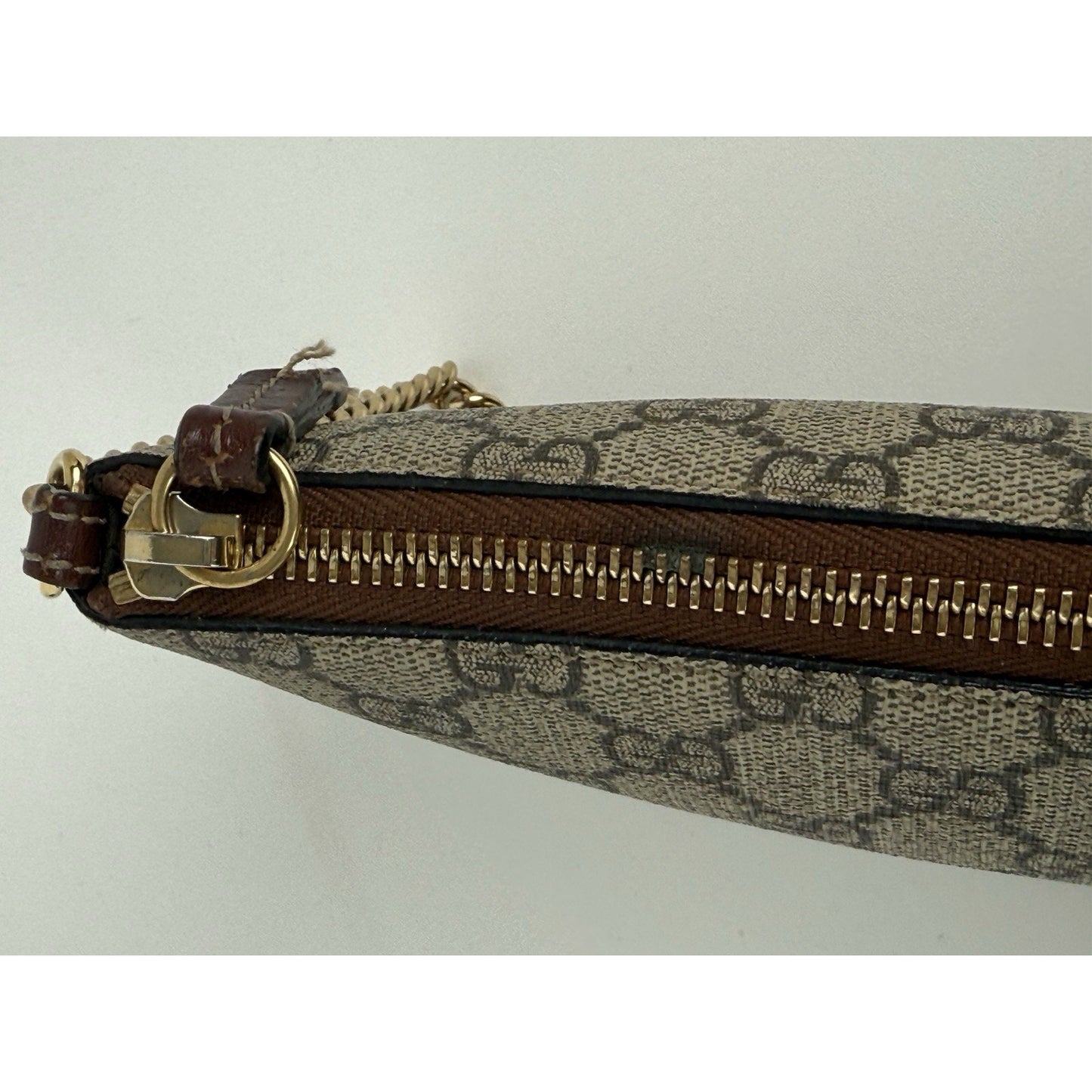 Gucci Brown Canvas Pouch on Zip