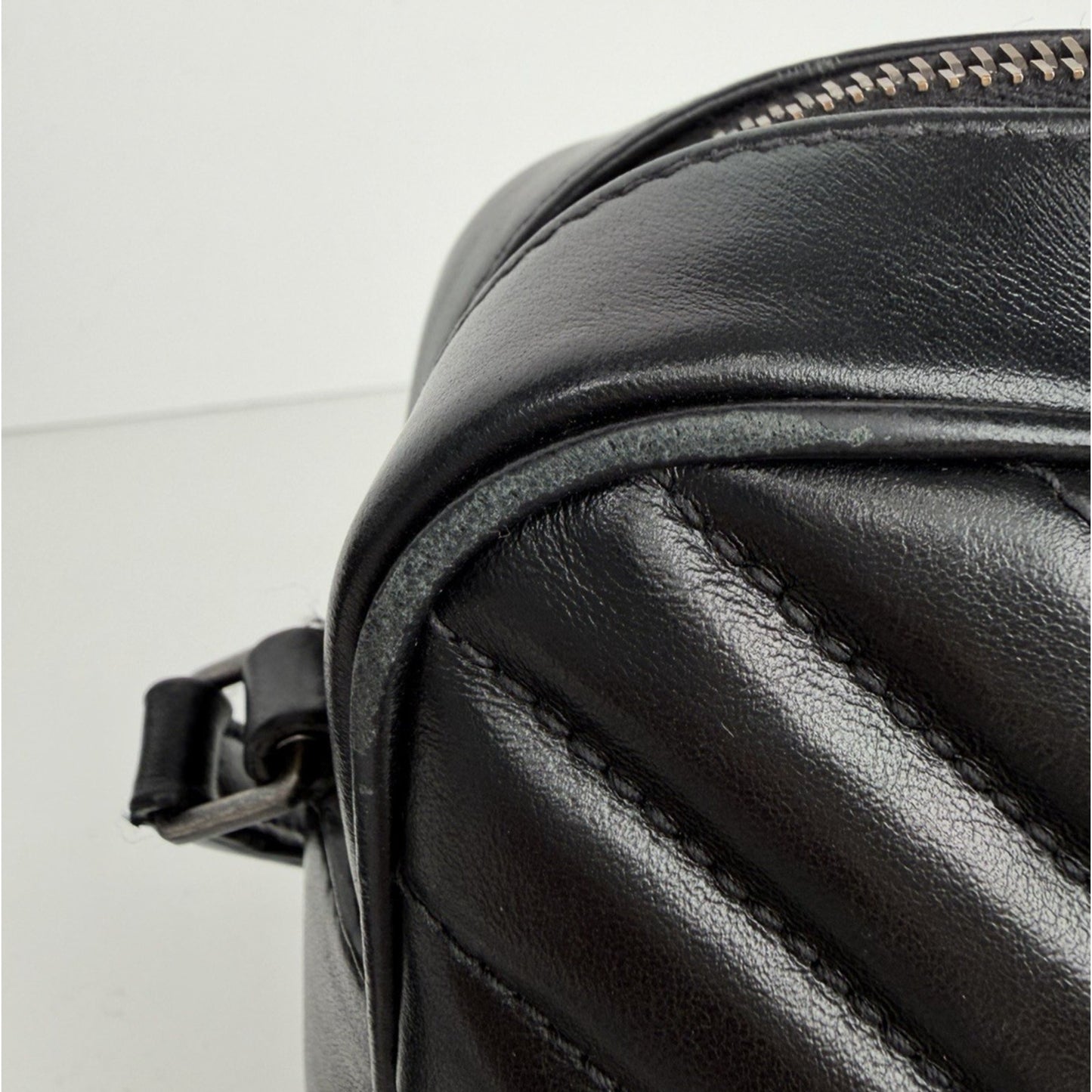 Saint Laurent Lou Camera Bag Medium in Black Quilted Calfskin Leather S01