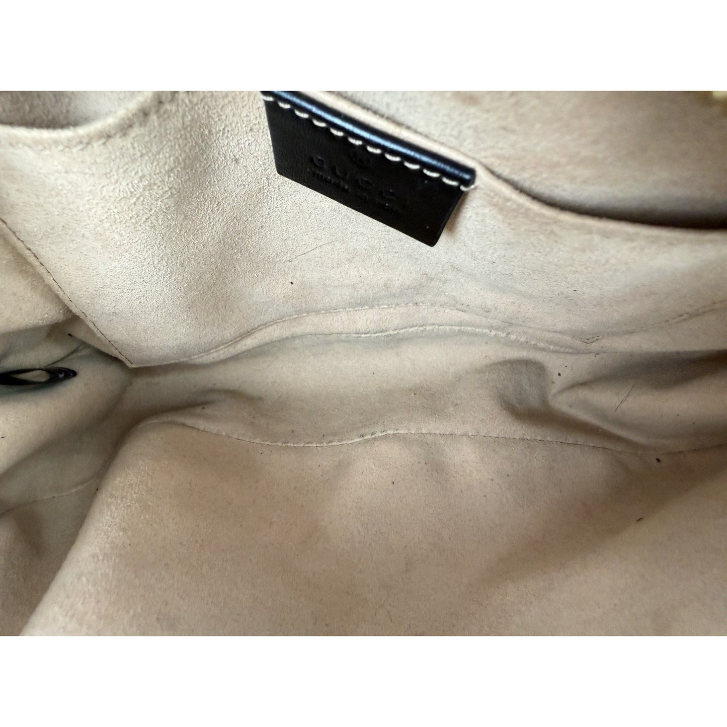 Gucci Marmont Camera Shoulder Bag Small in GG Canvas & Black Leather S04