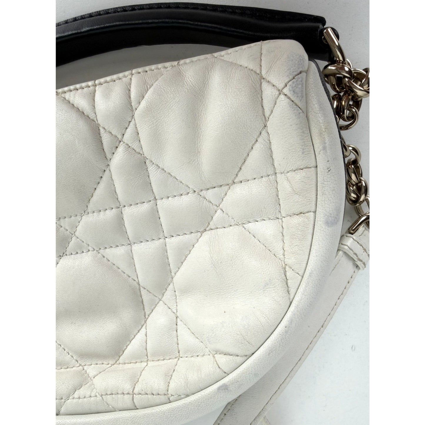 Christian Dior Vibe Hobo Shoulder Bag Small in White Cannage Leather 2021 S08