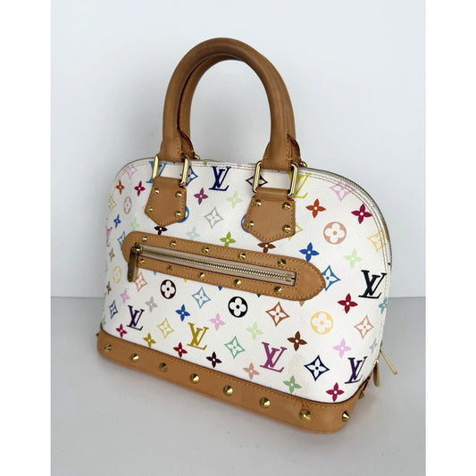 Louis Vuitton x Takashi Murakami Alma PM Bag Vintage in Multicolore 2004 E-4