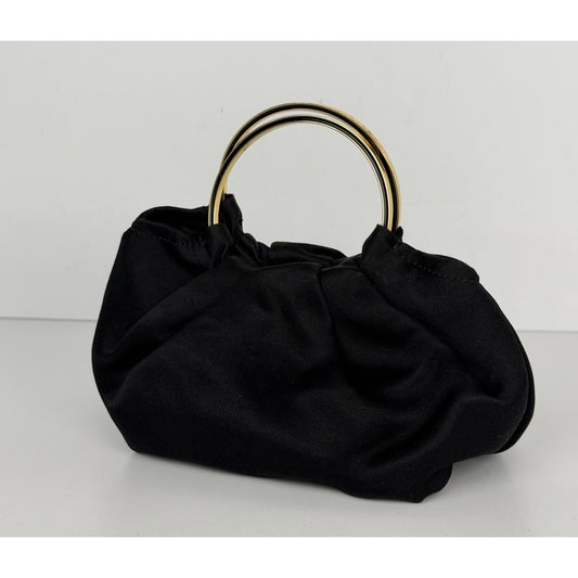 The Row Black Satin Double Circle Micro Bag S08