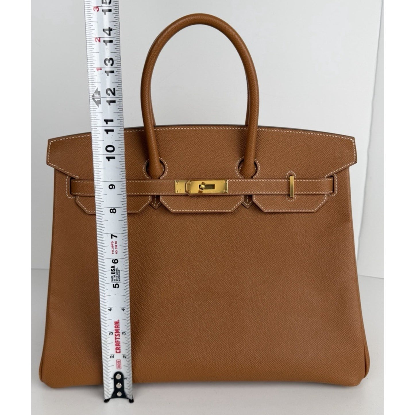 Hermes Birkin 35 in Gold Epsom Leather with Gold-Pleated Hardware 2017 S