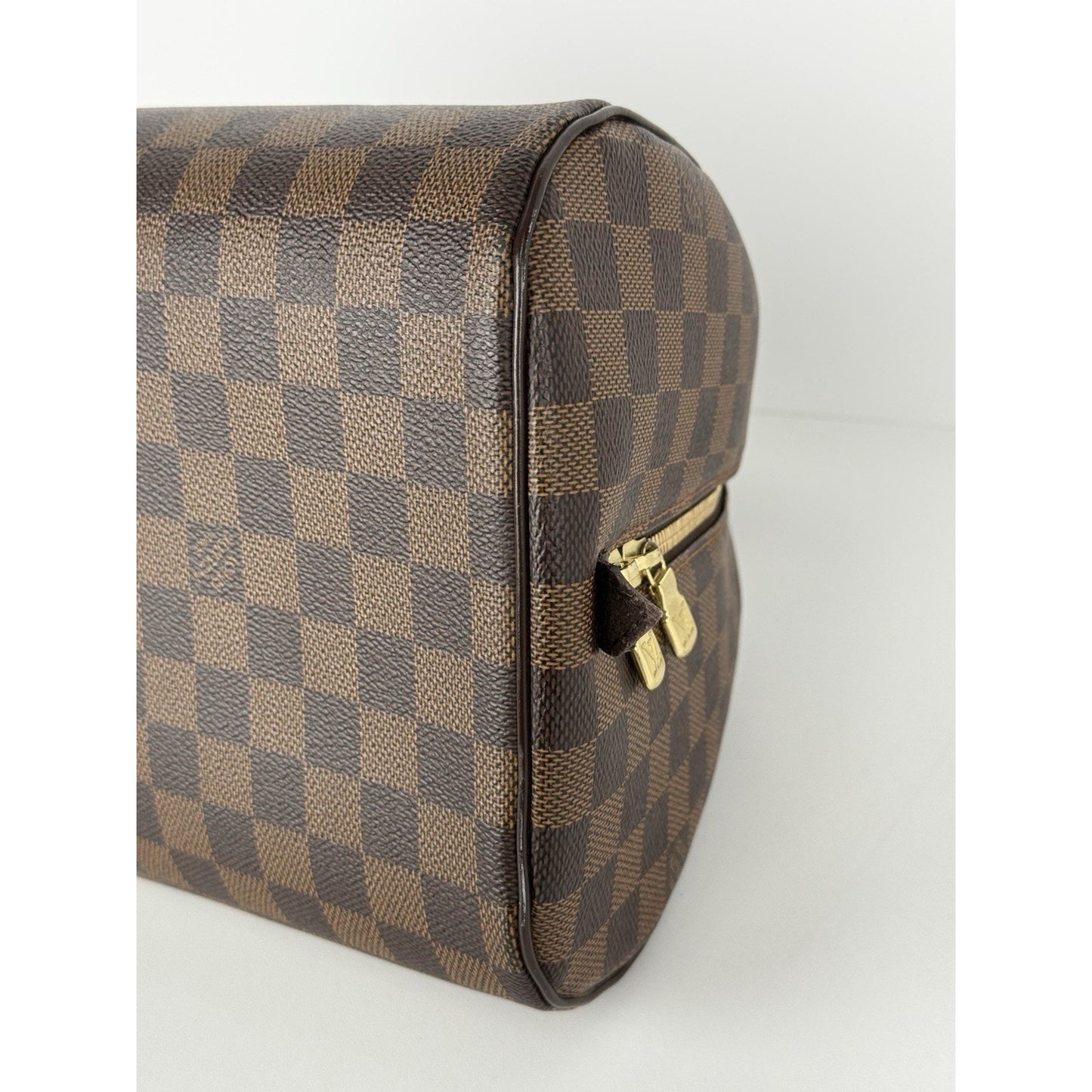 Louis Vuitton Ribera Handbag Damier Ebene Brown Canvas Women's Bag